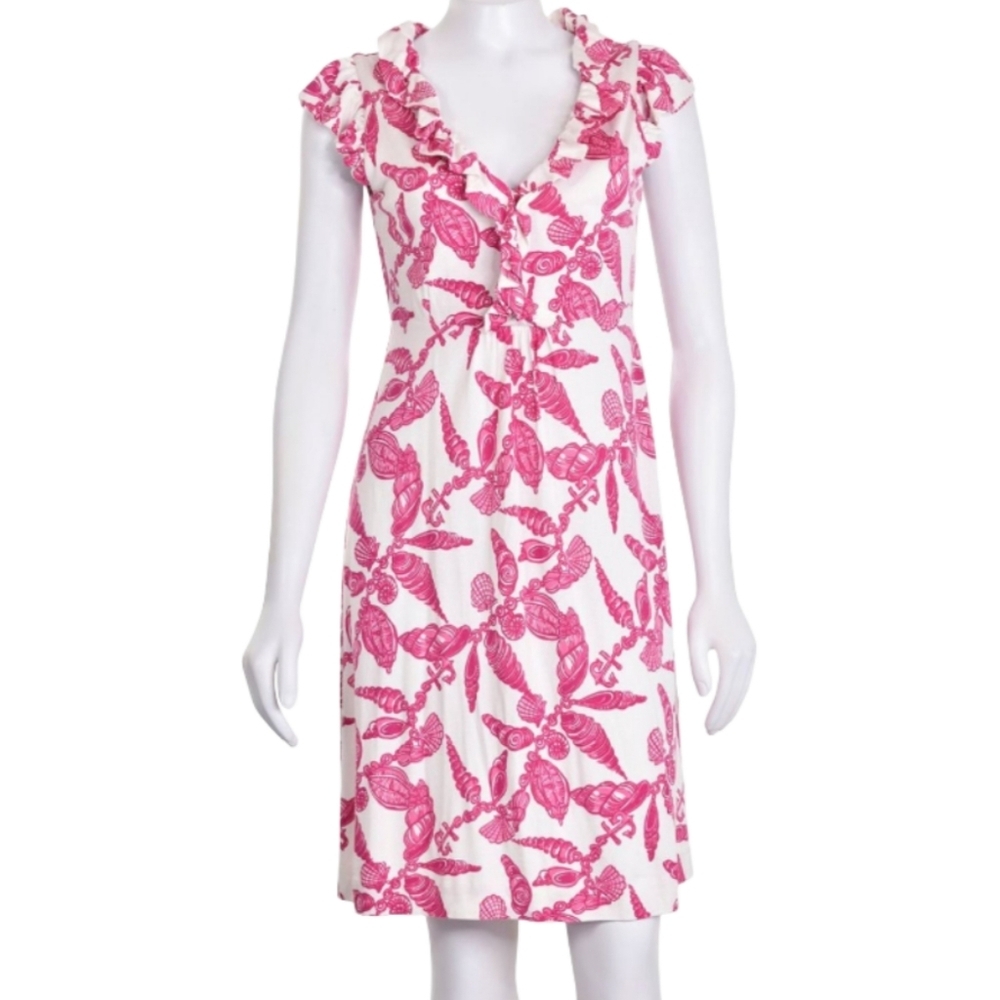 Lilly Pulitzer Clare Dress Silk Jersey Hotty Pink Fallin In Love A Little XS NWT - Picture 2 of 12